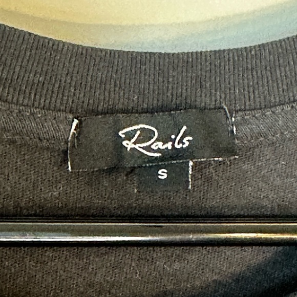 Rails Edie Black Cotton Hersey Wrap Waist T- Shirt Dress, Small - Picture 9 of 13